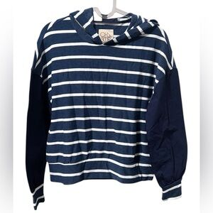 Chaser Blouson Stripe Pullover Navy/White